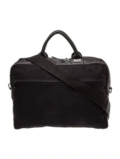 Pre-owned Issey Miyake Leather Weekender Bag In Black