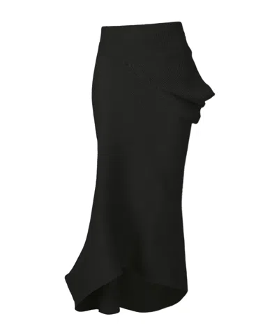 Issey Miyake Life Form Volume Midi Skirt In Black