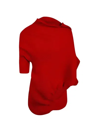 Issey Miyake Life Form Volume Top In Red