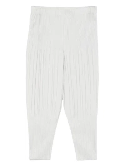 ISSEY MIYAKE LIGHT GREY PLISSÉ FINISH BALLON PANTS