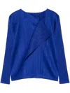Issey Miyake Light Wave Blouse In Blue