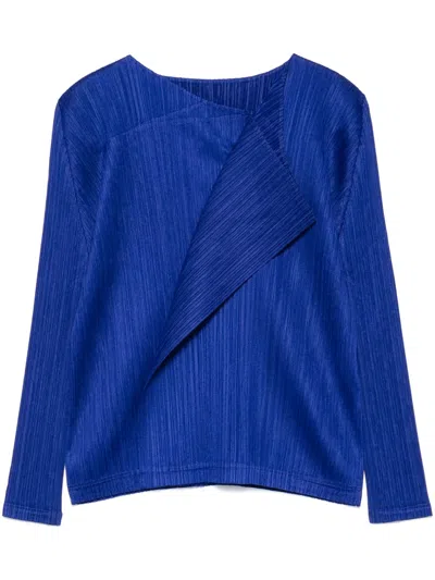 Issey Miyake Light Wave Blouse In Blue