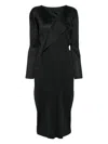 Issey Miyake Light Wave Midi Dress In Black