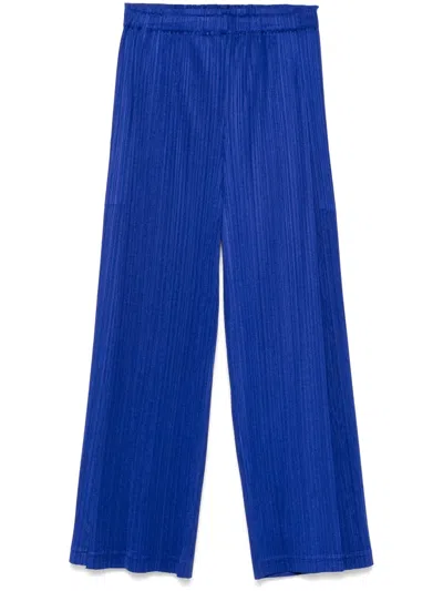 Issey Miyake Light Wave Trousers In Blue