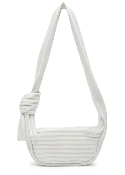 Issey Miyake Linear 58 Striped Mesh Bag In White