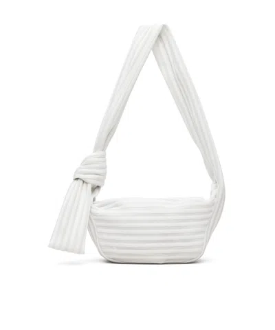 Issey Miyake Linear Knit 58 Shoulder Bag In White