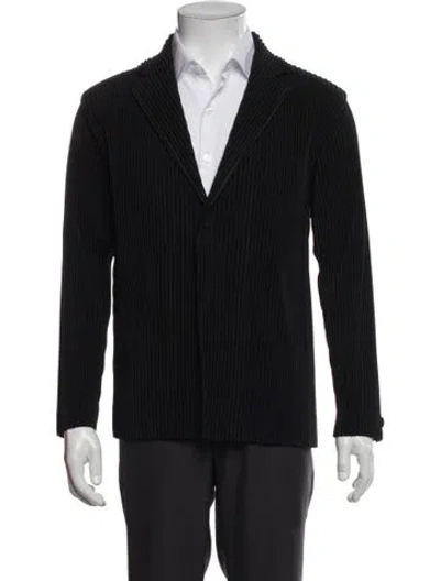 Pre-owned Issey Miyake Linen Blazer In Black