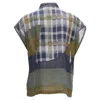 Issey Miyake 's Linen Check Patchwork Vest In Multi