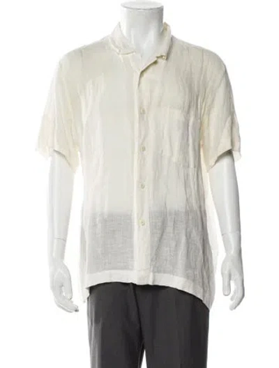 Pre-owned Issey Miyake Linen Short Sleeve Dress Shirt In Neutral