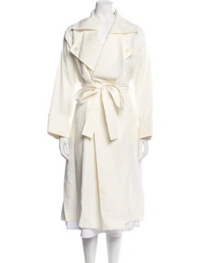Pre-owned Issey Miyake Linen Trench Coat In Neutral