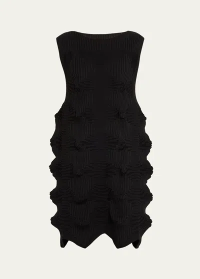 Issey Miyake Linkage 3-d Knit Dress In Black
