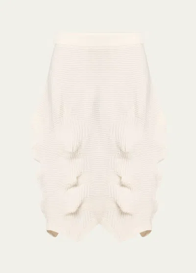 Issey Miyake Linkage 3-d Knit Midi Skirt In Neutral
