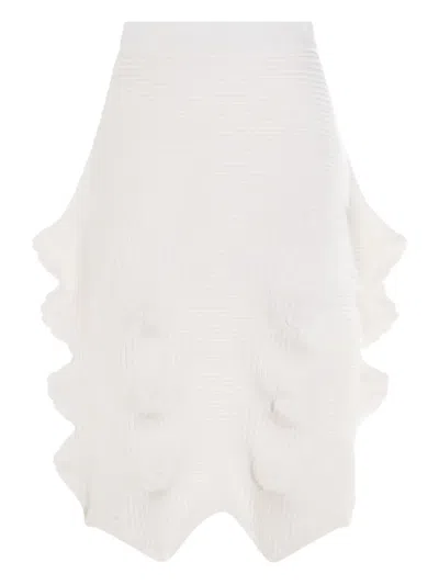 Issey Miyake Linkage Midi Skirt In White