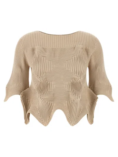Issey Miyake Linkage Tops Beige In Brown