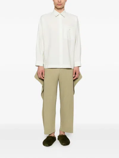 Issey Miyake Long-sleeve Boxy Shirt In White