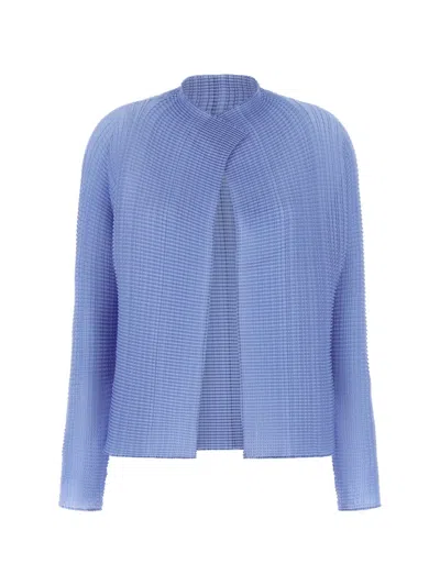Issey Miyake Light Blue Wooly Pleats-66 Cardigan