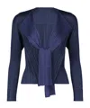 Issey Miyake Long Sleeve Cardigan In Navy Blue