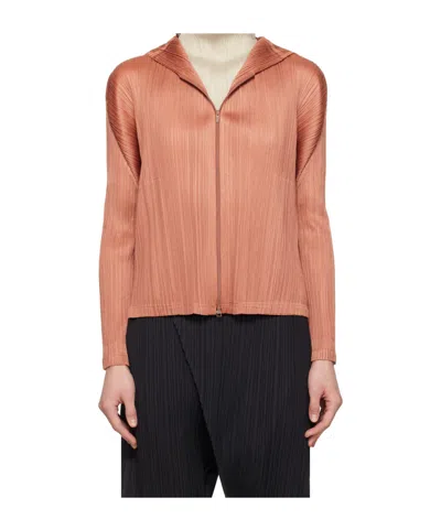 Issey Miyake Long Sleeve Casual Jacket In Pink