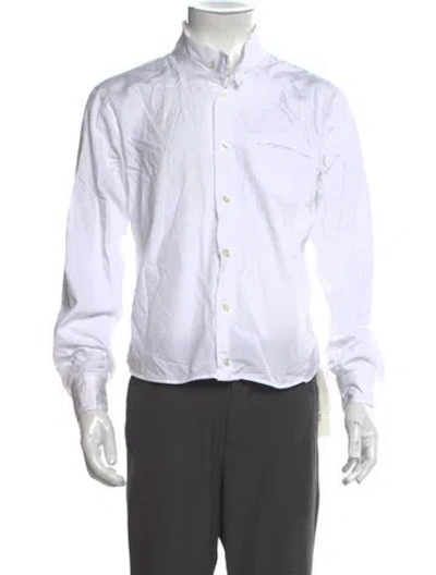 Pre-owned Issey Miyake Long Sleeve Dress Shirt In White