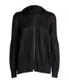 Issey Miyake Mc May Pleated Zip-front Shirt Jacket In Black