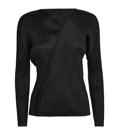Issey Miyake Long-sleeve Light Wave Top In Black
