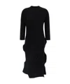 Issey Miyake Kone Kone Patchwork Pleated Midi Dress In Black