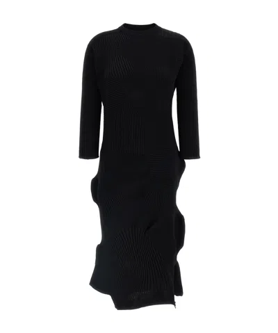ISSEY MIYAKE ISSEY MIYAKE LONG SLEEVE MIDI DRESS
