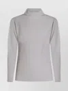 Issey Miyake Long Sleeve Ribbed High Neck T-shirt In Gray