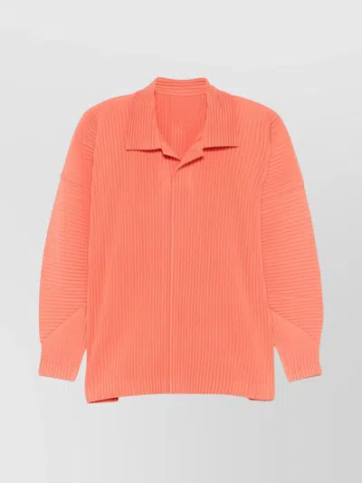 ISSEY MIYAKE LONG SLEEVE RIBBED POLO SHIRT OCTOBER