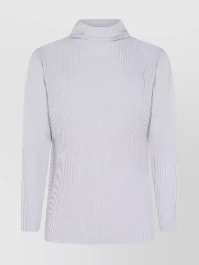 ISSEY MIYAKE LONG SLEEVE RIBBED TURTLENECK TOP