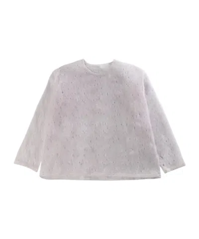 Issey Miyake Long Sleeve Round Neck T-shirt In Gray