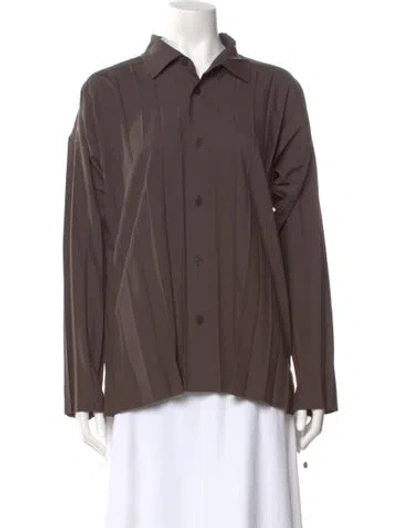 Pre-owned Issey Miyake Long Sleeve Shirt W/ Tags In Brown