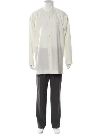 Pre-owned Issey Miyake Long Sleeve Shirt In White