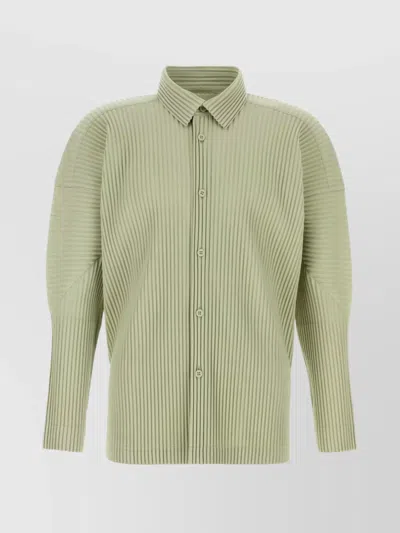 ISSEY MIYAKE LONG SLEEVE STRUCTURED SHOULDER POLYESTER SHIRT