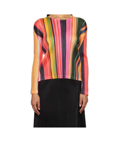 Issey Miyake Multicolor Warp Sweater In 22 Pink