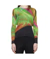 Issey Miyake Womens November Abstract-pattern Knitted Top Bright Green In Black
