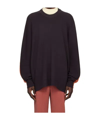 Issey Miyake Long Sleeve Sweater In Black