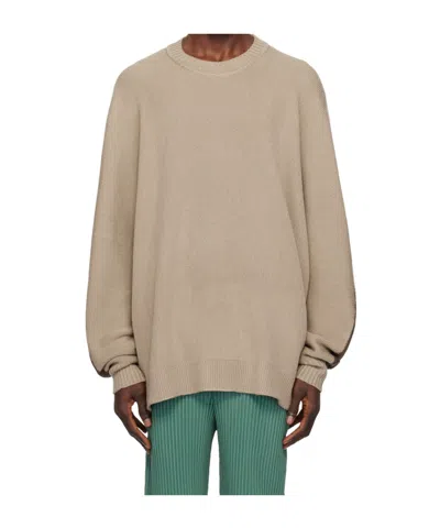 Issey Miyake Long Sleeve Sweater In Nude
