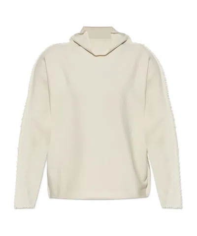 Issey Miyake Long Sleeve Sweater In White