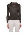 Issey Miyake Purple Soft Pleats Turtleneck In Black