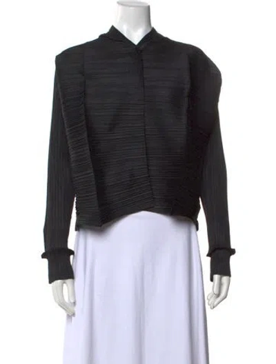 Pre-owned Issey Miyake Long Sleeve Top In Black