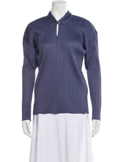 Pre-owned Issey Miyake Long Sleeve Top In Blue