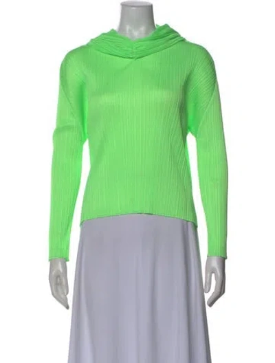 Pre-owned Issey Miyake Long Sleeve Top In Green