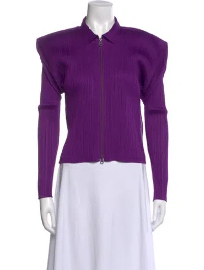 Pre-owned Issey Miyake Long Sleeve Top In Purple
