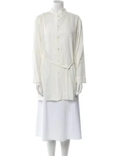 Pre-owned Issey Miyake Long Sleeve Tunic W/ Tags In White