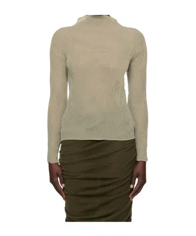 Issey Miyake Long Sleeve Turtleneck In Nude