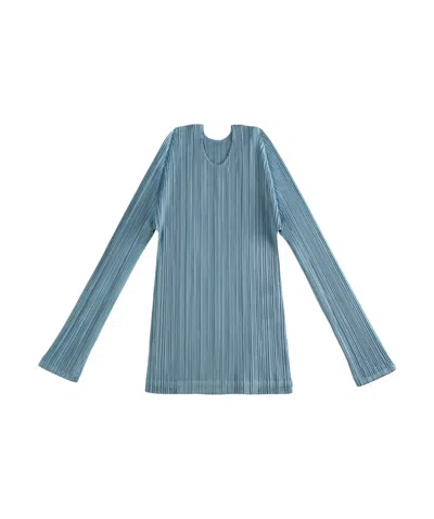 Issey Miyake Long-sleeved Blouse In Blue