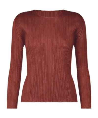 Issey Miyake Long-sleeved Blouse In Brown