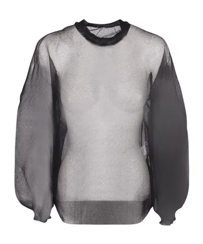 Issey Miyake Long-sleeved Blouse In Gray