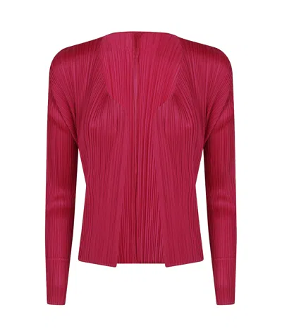 Issey Miyake Long-sleeved Cardigan In Red